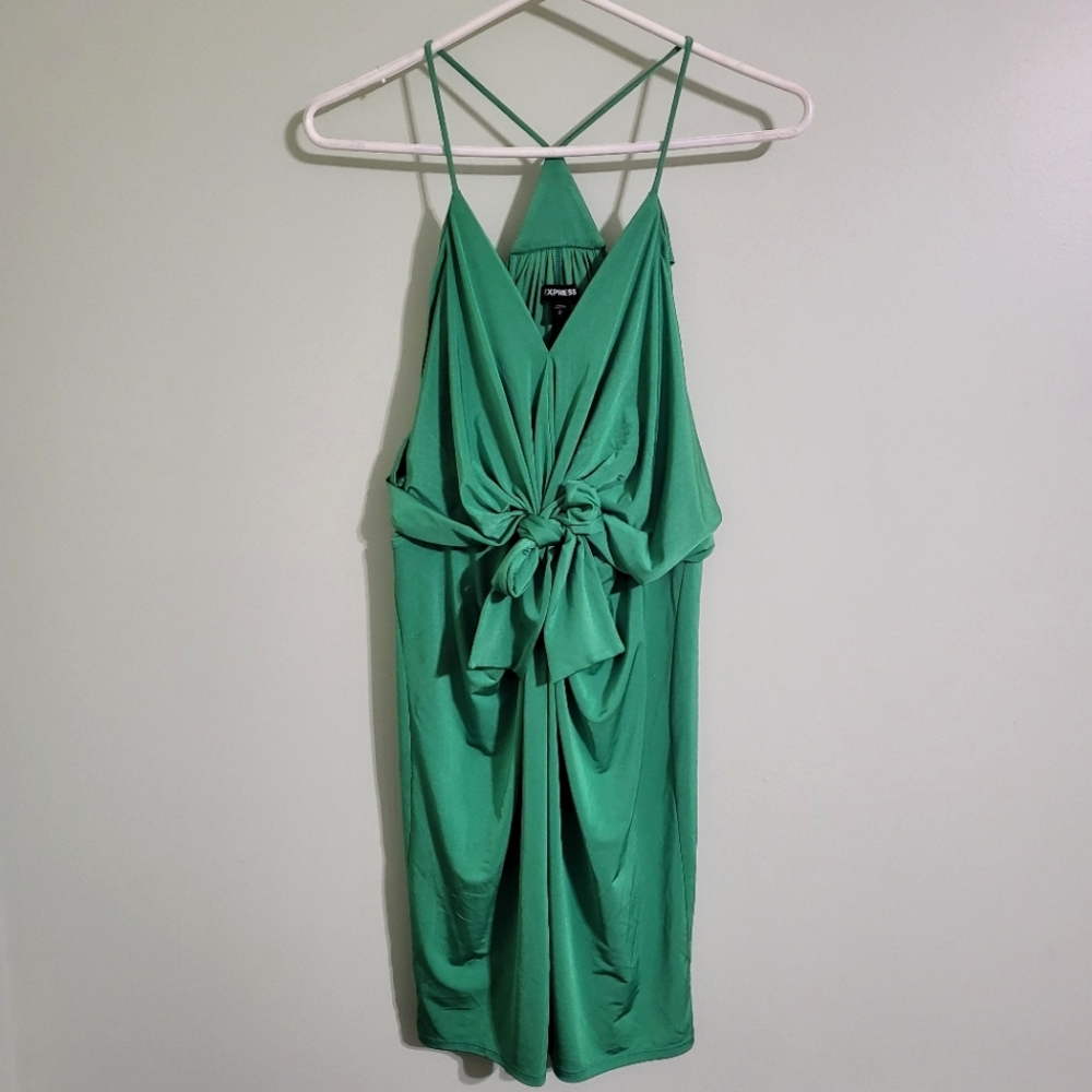 Express Green Formal Spaghetti Strap Dress, size S